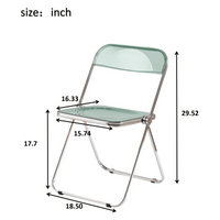 Transparent Folding Acrylic Chair Stackable Crystal Seat With Chrome Frame For Living Room And Events