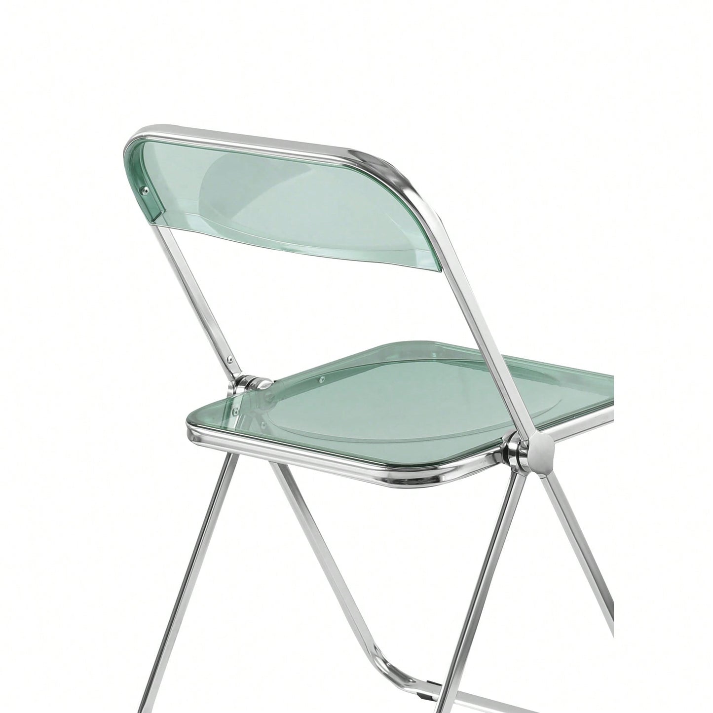 Transparent Folding Acrylic Chair Stackable Crystal Seat With Chrome Frame For Living Room And Events