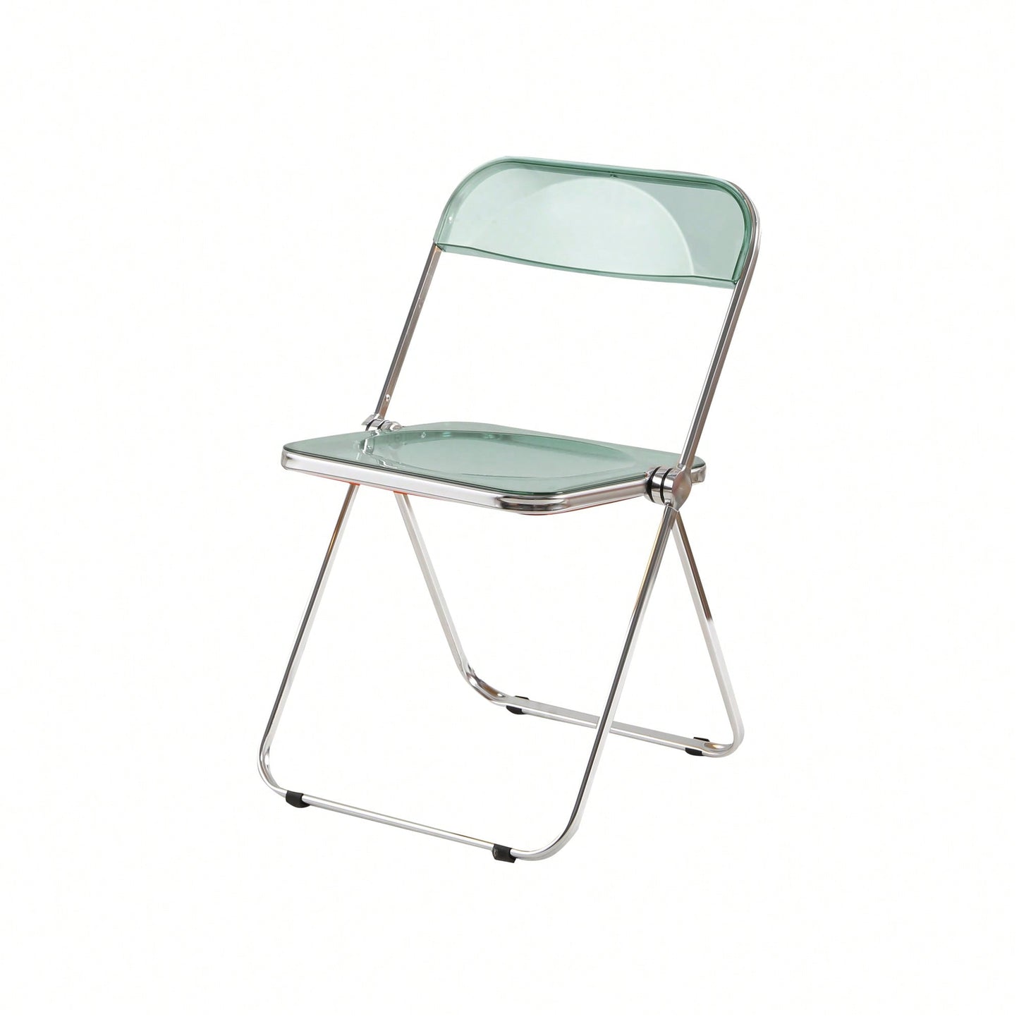 Transparent Folding Acrylic Chair Stackable Crystal Seat With Chrome Frame For Living Room And Events