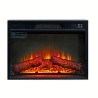 23 Inch Electric Fireplace Insert Heater with Remote Control Adjustable Realistic Logs and Flames 1400W for Indoor Heating Up to 300 Sq Ft