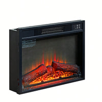 23 Inch Electric Fireplace Insert Heater with Remote Control Adjustable Realistic Logs and Flames 1400W for Indoor Heating Up to 300 Sq Ft