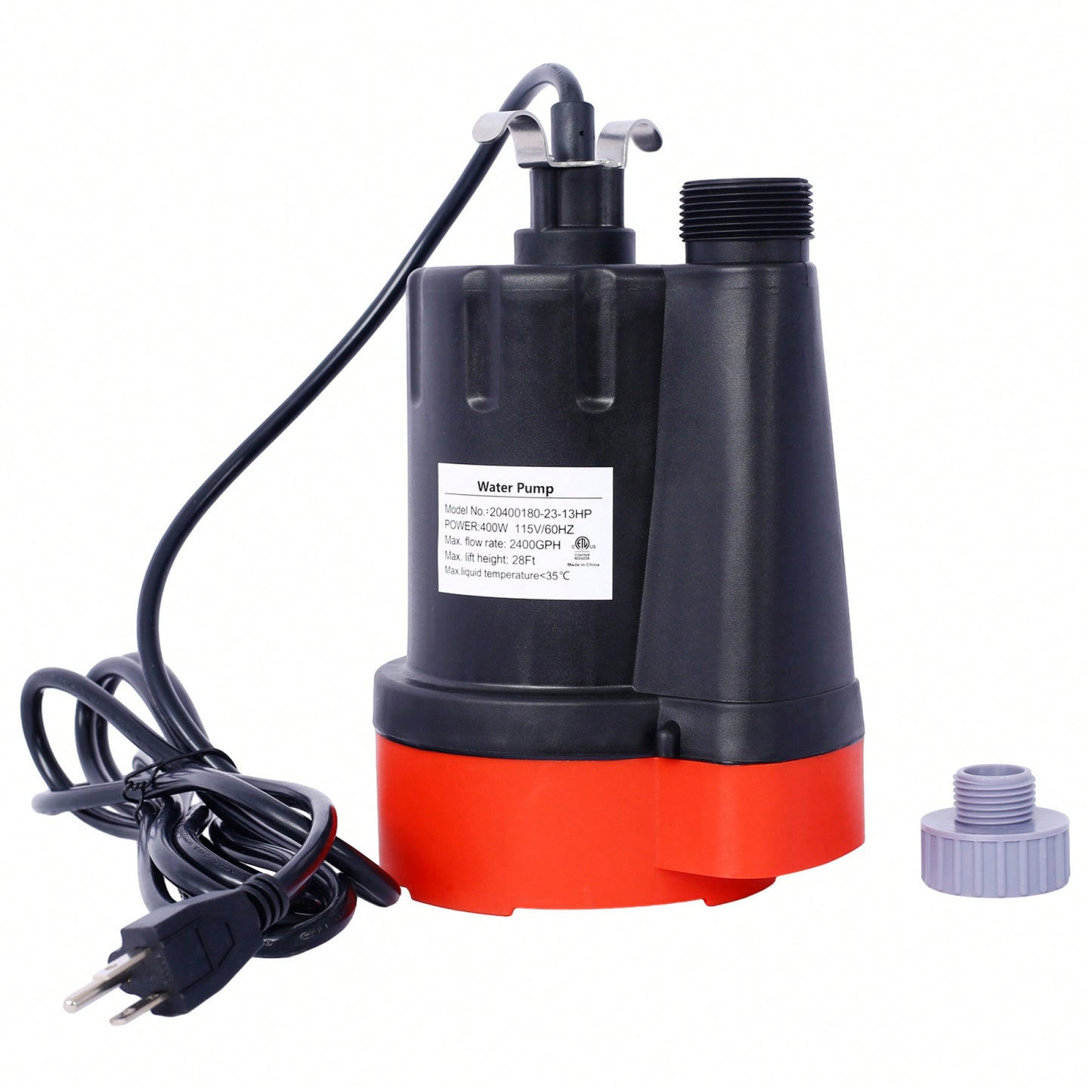 1/3HP Submersible Water Pump 2500GPH Thermoplastic Utility Pump With 10ft Power Cord For Efficient Water Transfer Indoor Outdoor Use