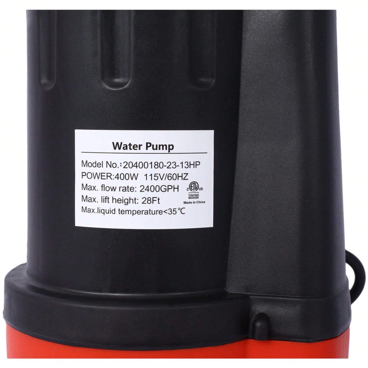 1/3HP Submersible Water Pump 2500GPH Thermoplastic Utility Pump With 10ft Power Cord For Efficient Water Transfer Indoor Outdoor Use