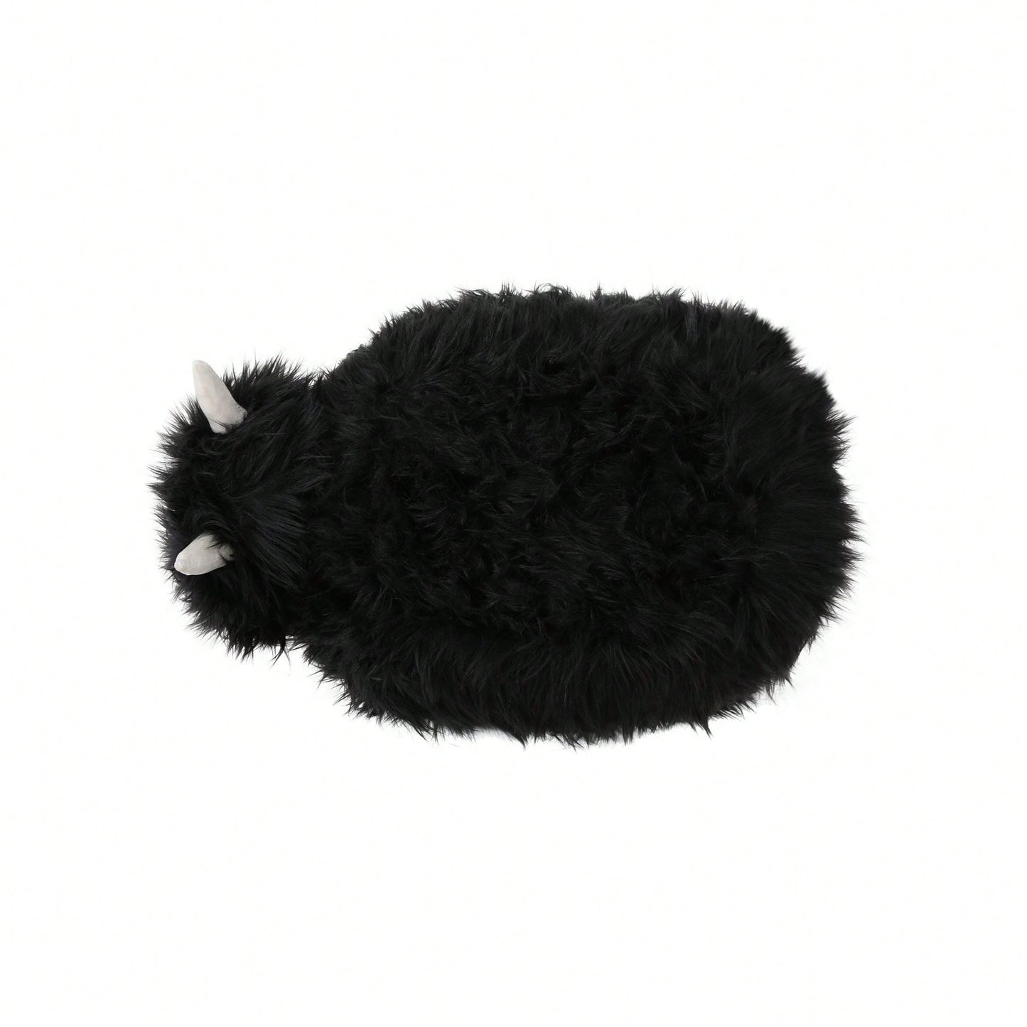 Adorable Yak-Shaped Ottoman Soft Furry Foot Stool For Kids Living Room Bedroom Playroom Nursery Furniture