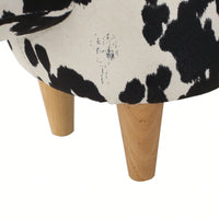 Cute Cow-Shaped Velvet Ottoman For Kids Plush Foot Stool Ideal For Living Room Bedroom Nursery Playroom And Porch