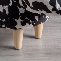 Cute Cow-Shaped Velvet Ottoman For Kids Plush Foot Stool Ideal For Living Room Bedroom Nursery Playroom And Porch