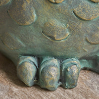 Rustic Gold Patina Garden Stool Multi-Purpose Accent Table Weather-Resistant Lightweight Concrete Easy To Clean No Assembly Required