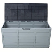 Versatile 75 Gallon Outdoor Storage Deck Box With Wheels For Patio Furniture, Cushions, Garden Tools, And Pool Toys