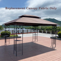 13x10 Ft Double Roof Patio Gazebo Replacement Canopy Top Fabric UV Protection Water-Repellent