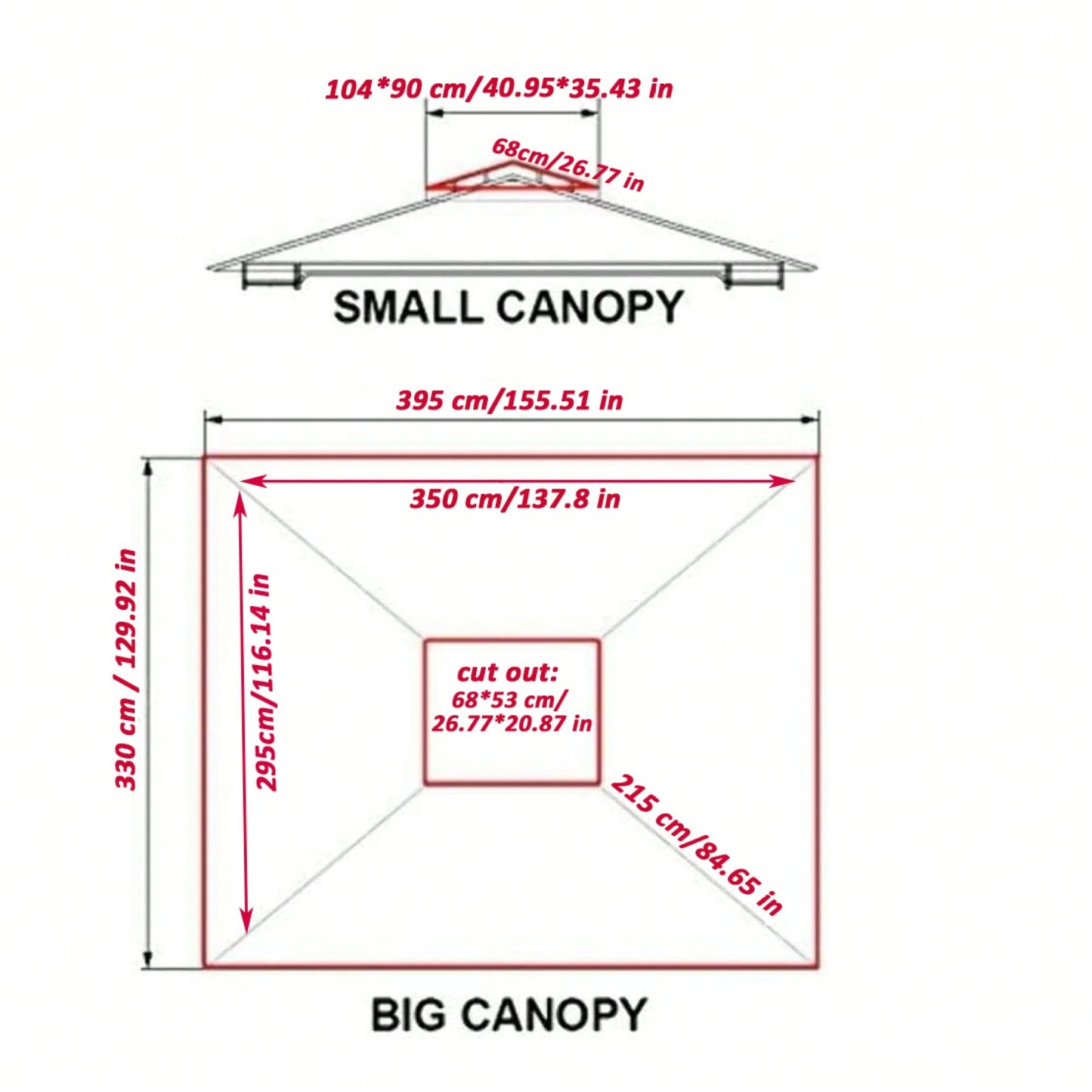 13x10 Ft Double Roof Patio Gazebo Replacement Canopy Top Fabric UV Protection Water-Repellent