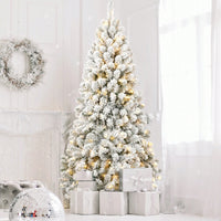 5FT Pre-Lit PVC Memory Wire Christmas Tree With Fluffy Tips And Stable Stand