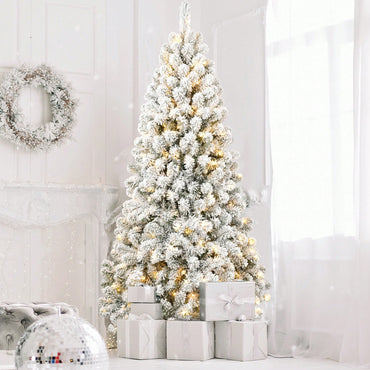 5FT Pre-Lit PVC Memory Wire Christmas Tree With Fluffy Tips And Stable Stand