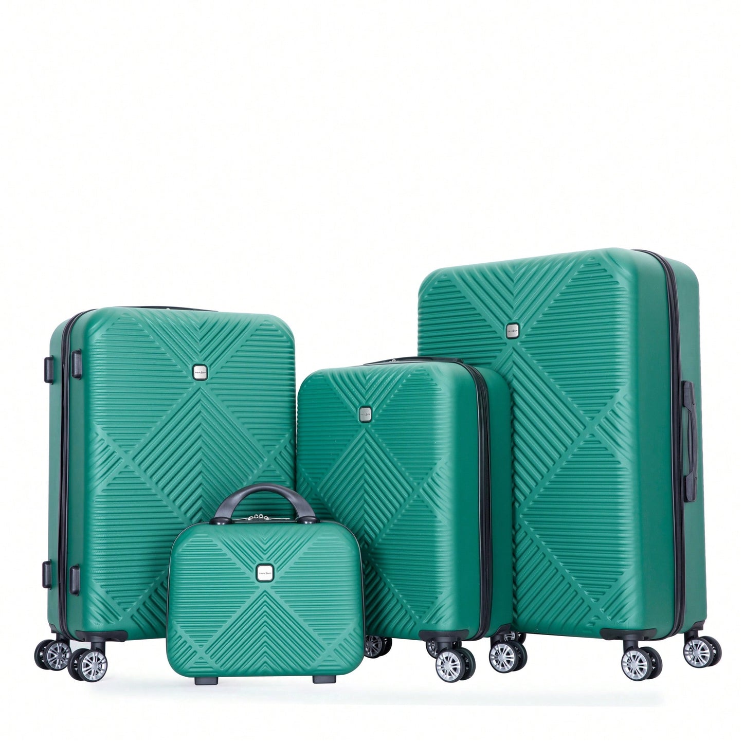 4-Piece Lightweight ABS Luggage Set With Makeup Case And 360° Spinner Wheels