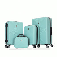 4-Piece Lightweight ABS Luggage Set With Makeup Case And 360° Spinner Wheels