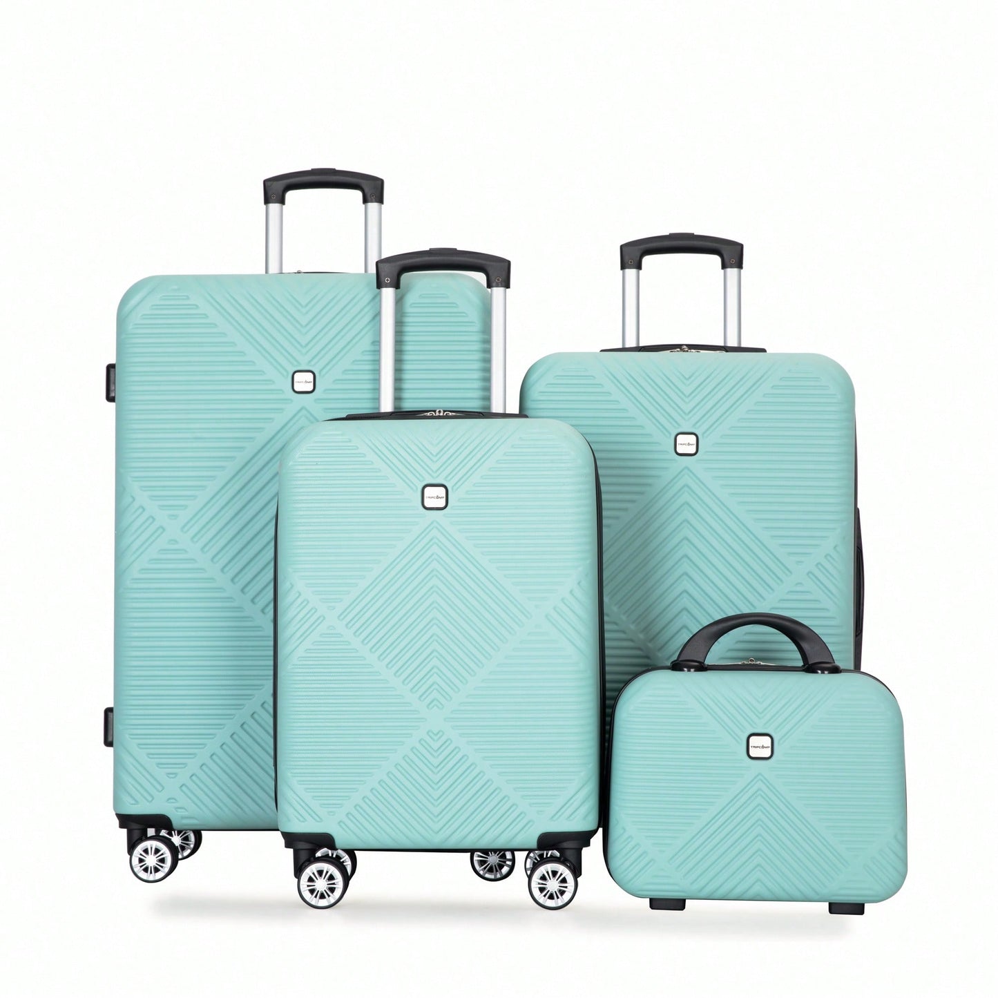 4-Piece Lightweight ABS Luggage Set With Makeup Case And 360° Spinner Wheels