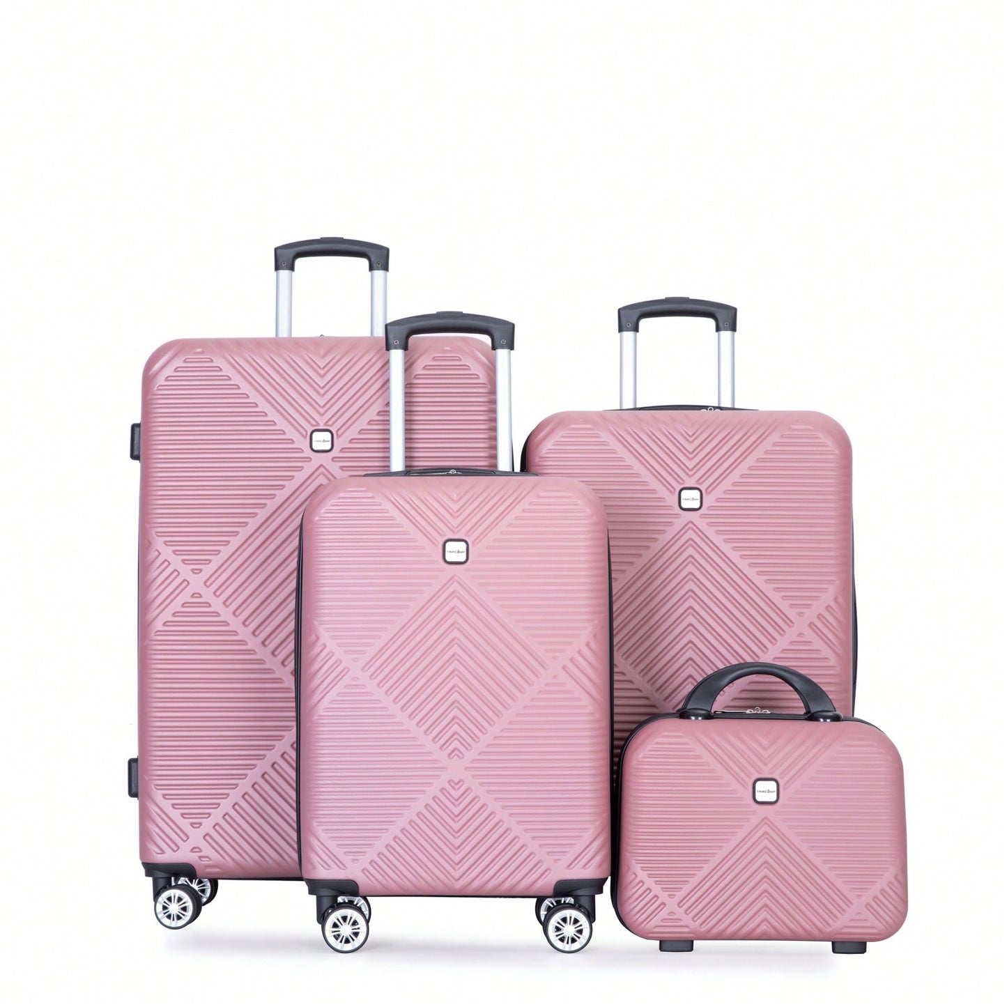 4-Piece Lightweight ABS Luggage Set With Makeup Case And 360° Spinner Wheels