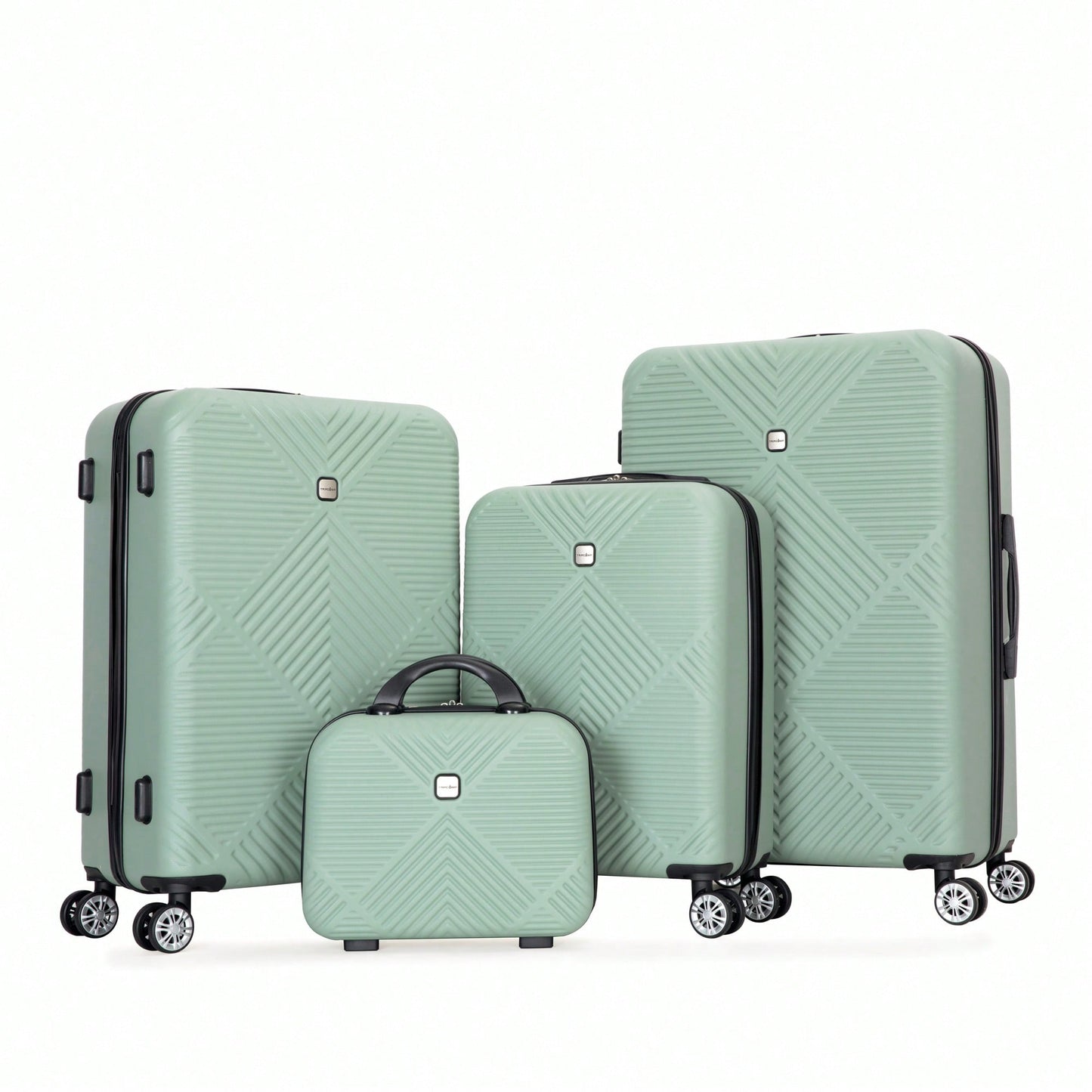 4-Piece Lightweight ABS Luggage Set With Makeup Case And 360° Spinner Wheels