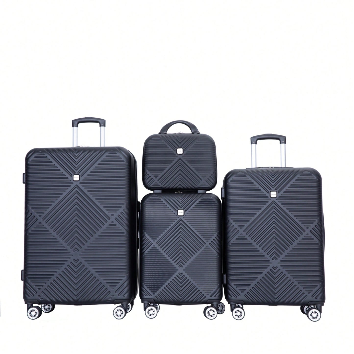 4-Piece Lightweight ABS Luggage Set With Makeup Case And 360° Spinner Wheels