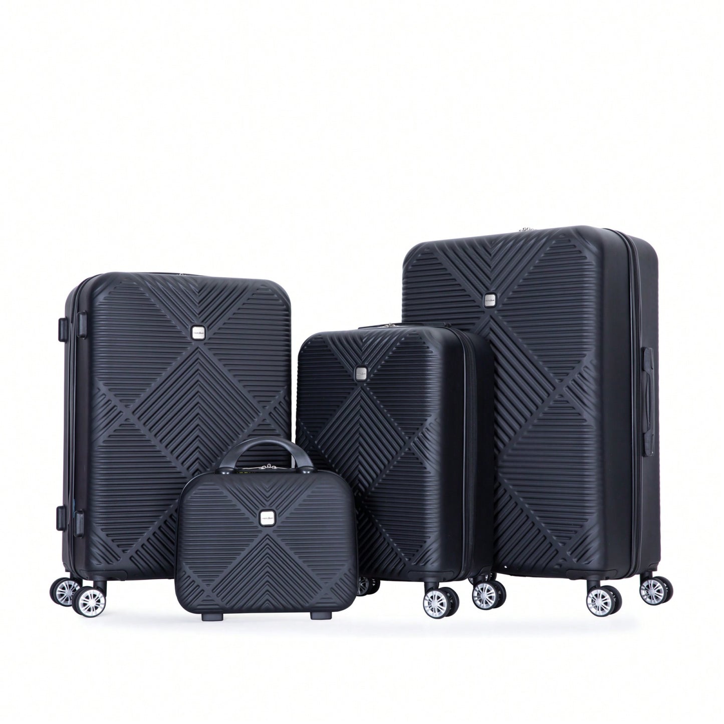 4-Piece Lightweight ABS Luggage Set With Makeup Case And 360° Spinner Wheels