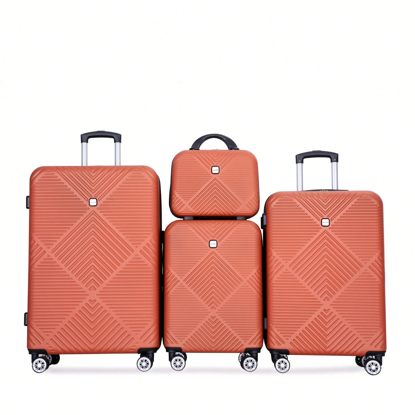 4-Piece Lightweight ABS Luggage Set With Makeup Case And 360° Spinner Wheels