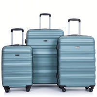 Expandable 3-Piece Lightweight PC Luggage Set With TSA Lock, Spinner Wheels, And Hooks