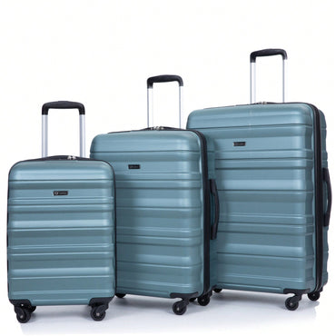 Expandable 3-Piece Lightweight PC Luggage Set With TSA Lock, Spinner Wheels, And Hooks