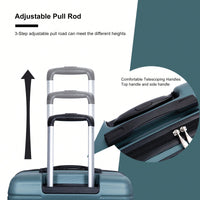 Expandable 3-Piece Lightweight PC Luggage Set With TSA Lock, Spinner Wheels, And Hooks