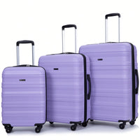 Expandable 3-Piece Lightweight PC Luggage Set With TSA Lock, Spinner Wheels, And Hooks