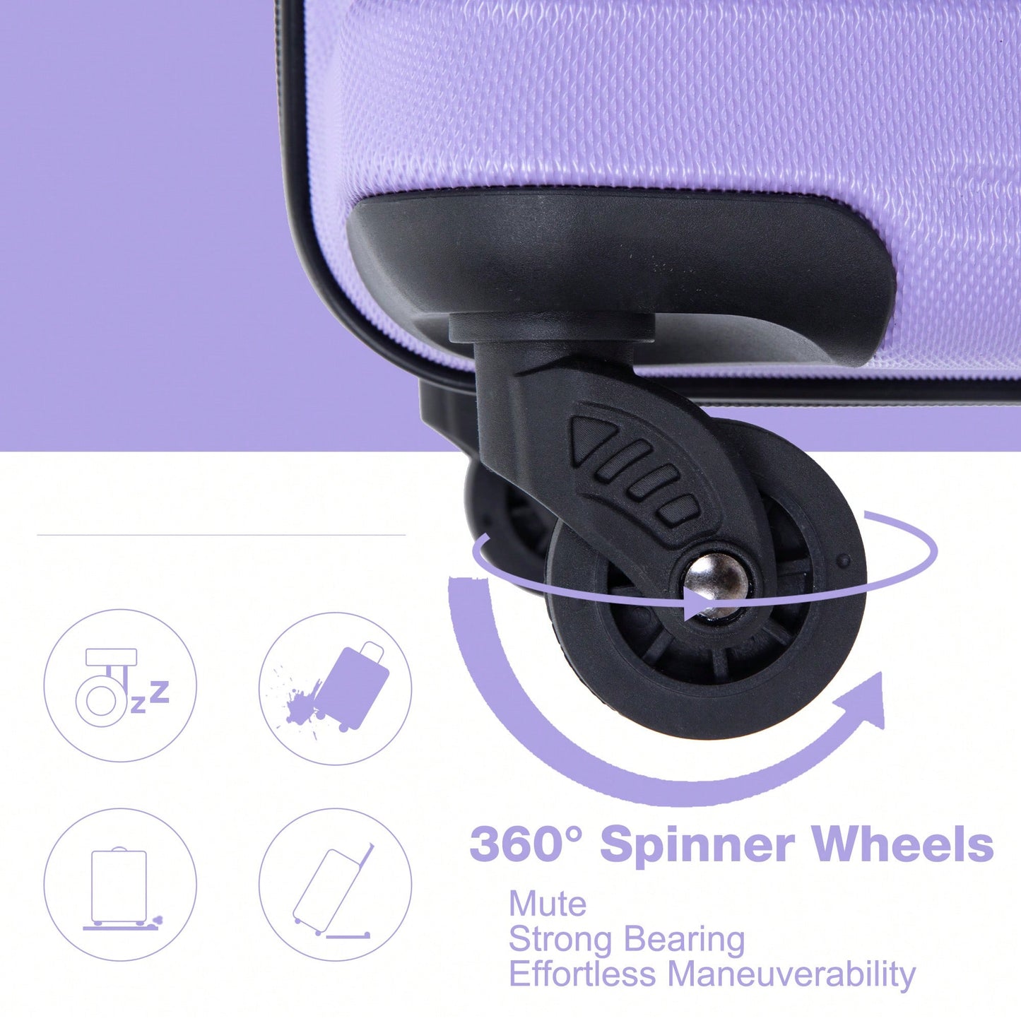 Expandable 3-Piece Lightweight PC Luggage Set With TSA Lock, Spinner Wheels, And Hooks