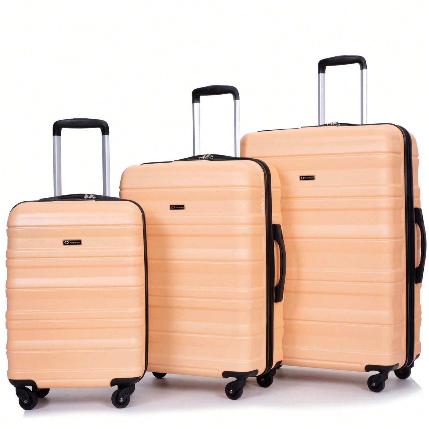 Expandable 3-Piece Lightweight PC Luggage Set With TSA Lock, Spinner Wheels, And Hooks