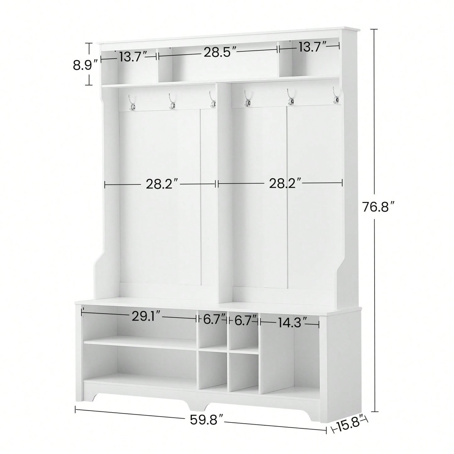 Functional Hall Tree With Bench And Hooks – Stylish Entryway Storage Solution