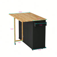 Kitchen Island Cart With 2-Door Cabinet And 3 Drawers – Versatile Storage Solution