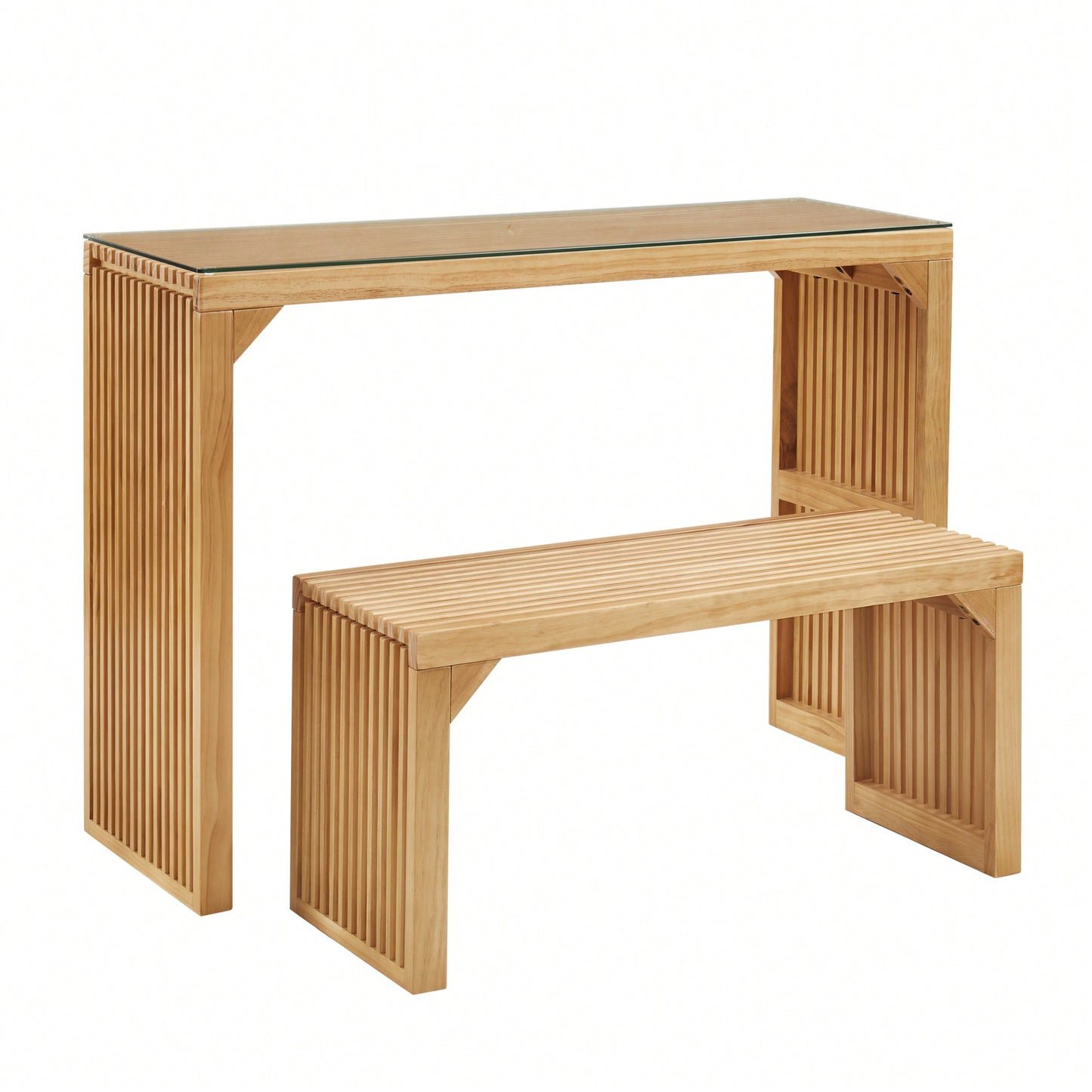 Pine Wood Dining Bench And Table Set – Multi-Functional Indoor/Outdoor Design