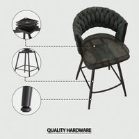 Modern Bar Chair Set Of 2 – Soft Technical Leather And Sturdy Metal Base