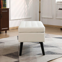 43.3" Storage Bench With Tufted Design – End Of Bed And Entryway Ottoman