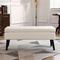 43.3" Storage Bench With Tufted Design – End Of Bed And Entryway Ottoman