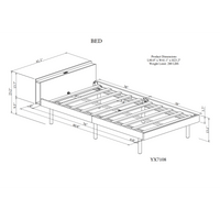 Modern Twin Size Platform Bed Frame With Built-In USB Ports – White Washed Finish
