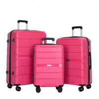 3-Piece Lightweight Hardshell Luggage Set With TSA Lock