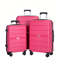 3-Piece Lightweight Hardshell Luggage Set With TSA Lock
