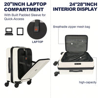 3-Piece Hardshell Luggage Set With Front Opening And TSA Lock