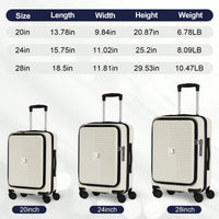 3-Piece Hardshell Luggage Set With Front Opening And TSA Lock