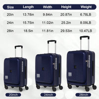 3-Piece Hardshell Luggage Set With Front Opening And TSA Lock