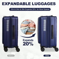 3-Piece Hardshell Luggage Set With Front Opening And TSA Lock