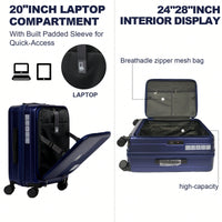 3-Piece Hardshell Luggage Set With Front Opening And TSA Lock