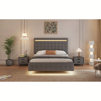 Modern Floating Platform Bed With Adjustable Headboard – Easy Assembly And Durable Support