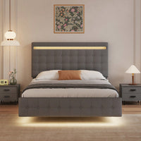 Modern Floating Platform Bed With Adjustable Headboard – Easy Assembly And Durable Support