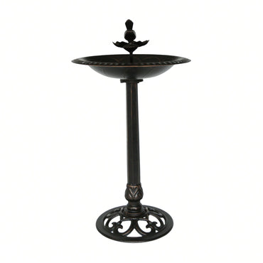 Elegant Outdoor Bird Bath Crafted From Durable Aluminum And Iron For Garden Décor