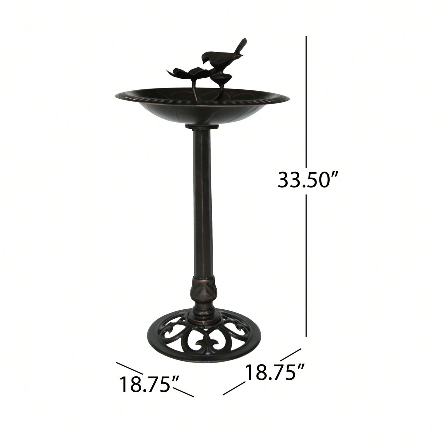 Elegant Outdoor Bird Bath Crafted From Durable Aluminum And Iron For Garden Décor