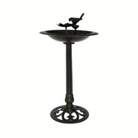 Elegant Outdoor Bird Bath Crafted From Durable Aluminum And Iron For Garden Décor