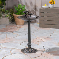 Elegant Outdoor Bird Bath Crafted From Durable Aluminum And Iron For Garden Décor